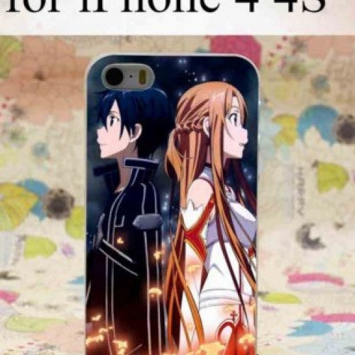 iPhone 5 5s 5g 49R- sword art online SAO Anime Manga --Hard Clear Back Cover Transparent Cas